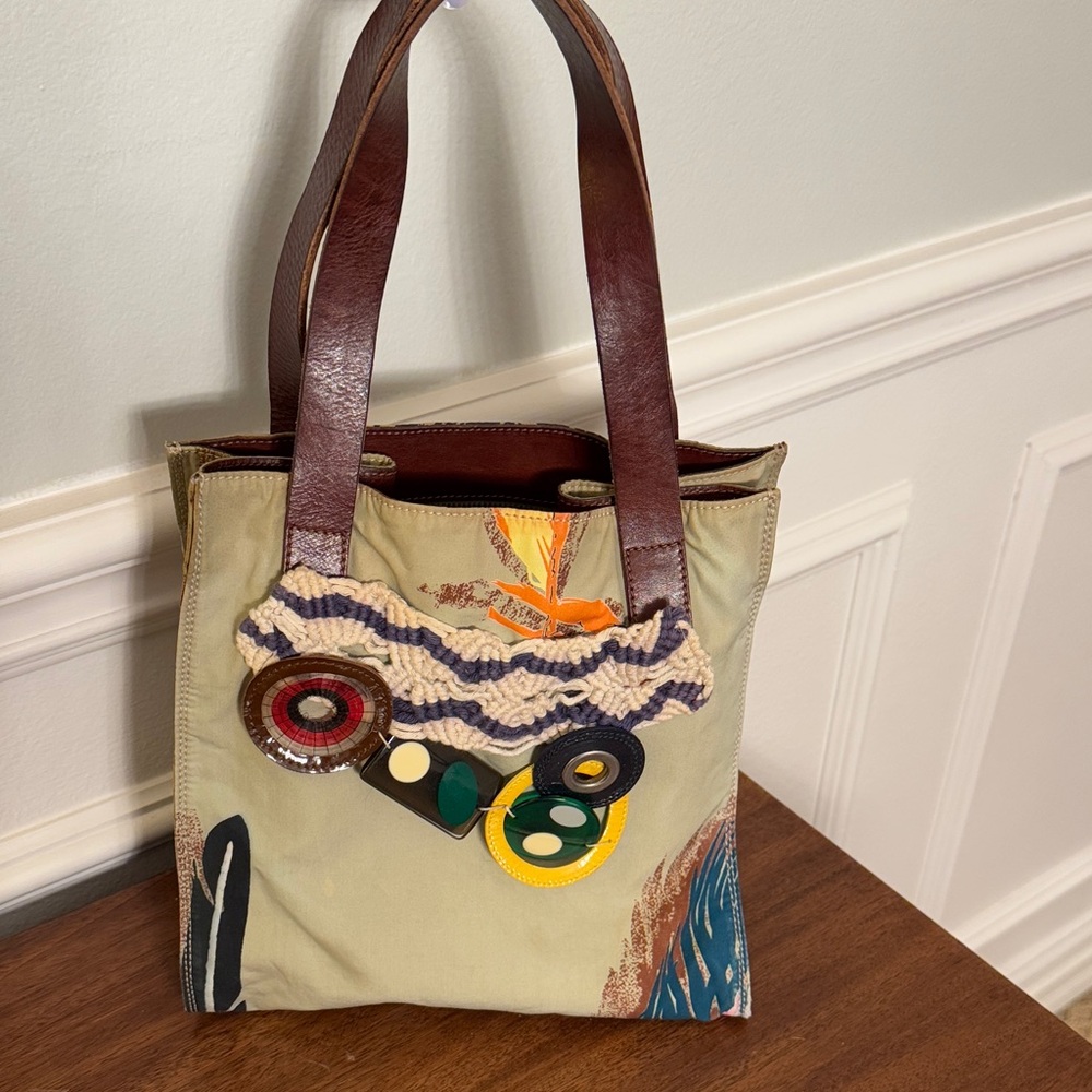 Marni Artistic Brown and Multicolor Tote